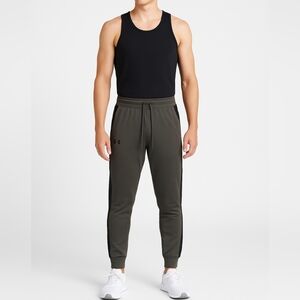 Under Armour Pants Mens L Gray Joggers Ankle Zip Reflect Pocket Active Heatgear